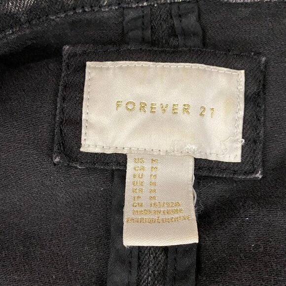 Forever 21 Grayish Black Sleeveless Women's Size Medium M Moto Zippered Jacket - Picture 8 of 10